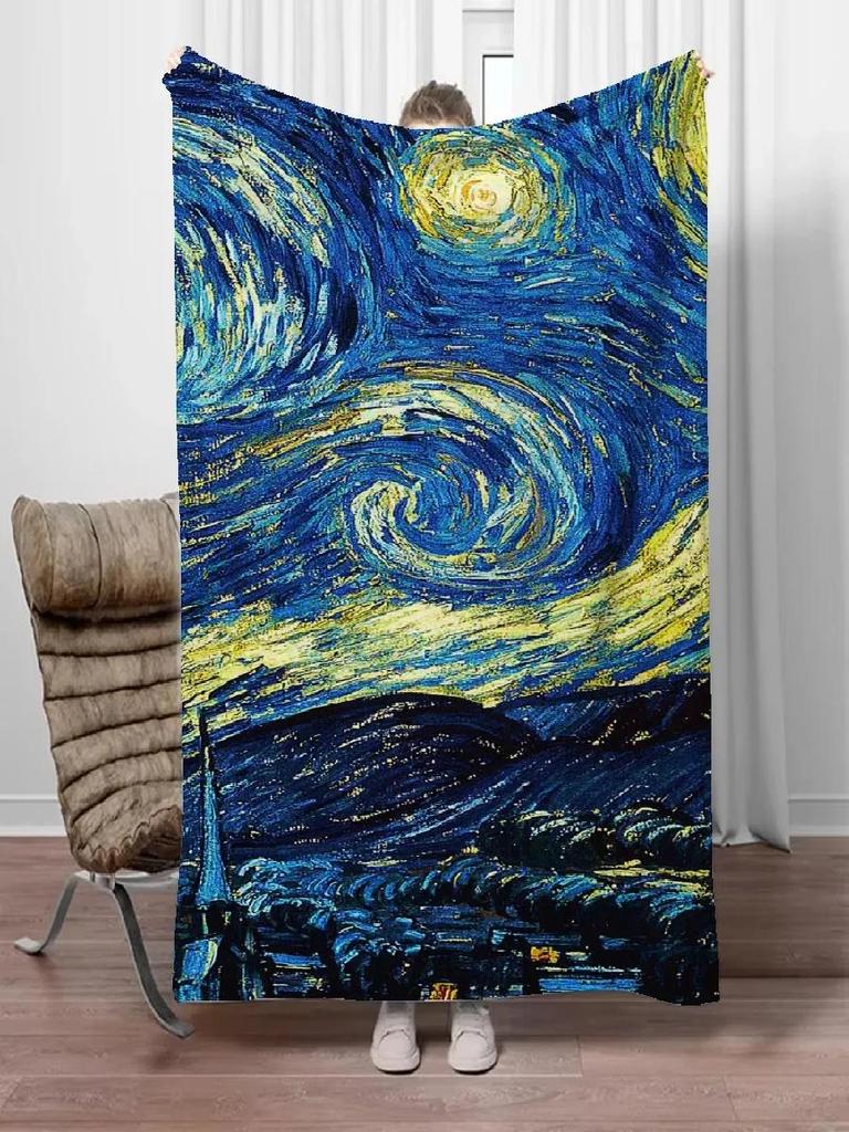 Van Gogh Boho Überwurfdecke für Sofa Luxuriöse Mikrofaser King Size Heimtextilie Perfekt für Bett Couch