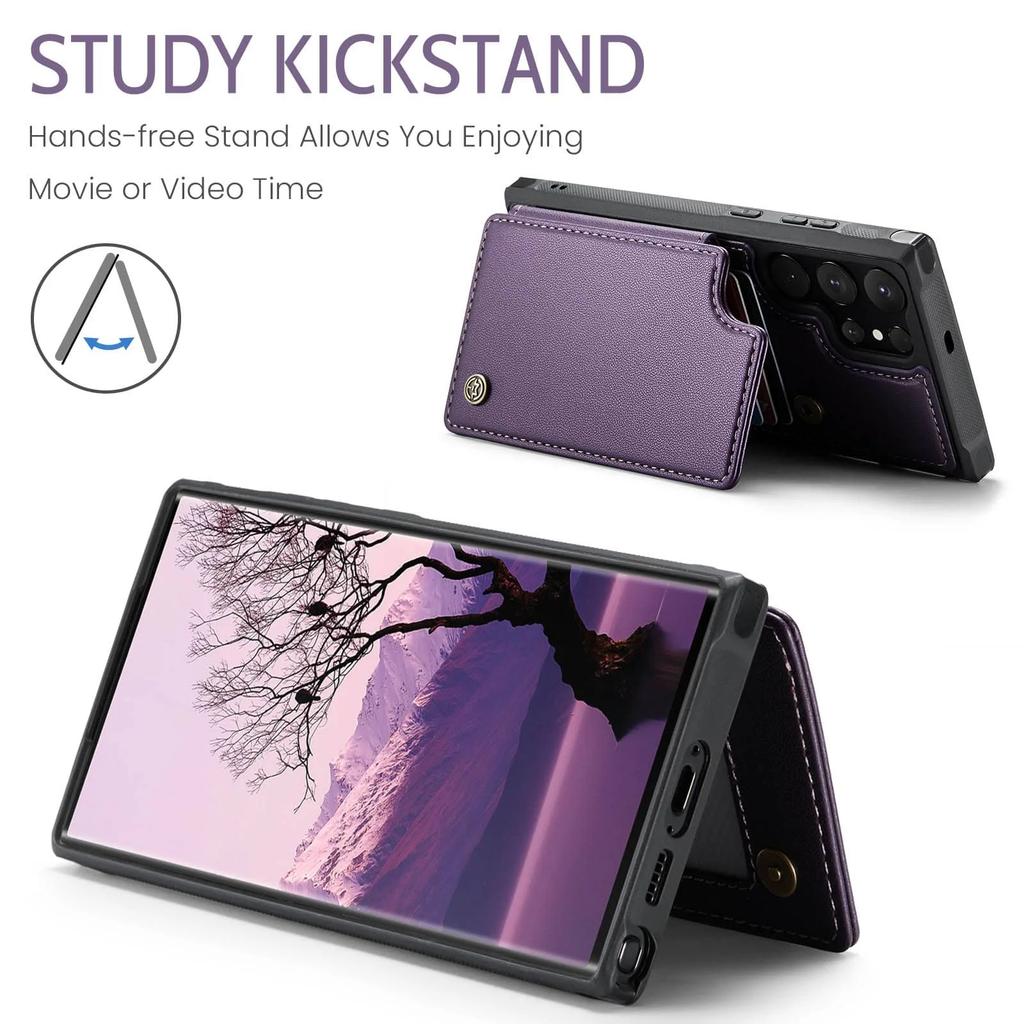 Für Samsung Galaxy S25 Ultra S25 Plus S25 Hülle mit Kartenhalter, Brieftaschen-Hülle RFID-Blockierend, Langlebige Leder-Ständer-Handyhülle