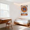 Vintage Racing Fuel Metal Tin Sign, Distressed Retro Rusty Design with Hanging Rings for Man Cave Bar Decor
