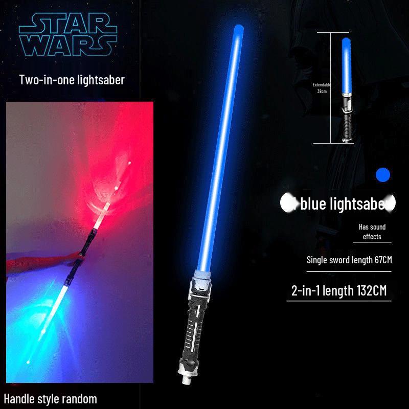 Two-in-One Telescopic Lightsaber Toy for Kids - Luminous Star Wars Laser Sword