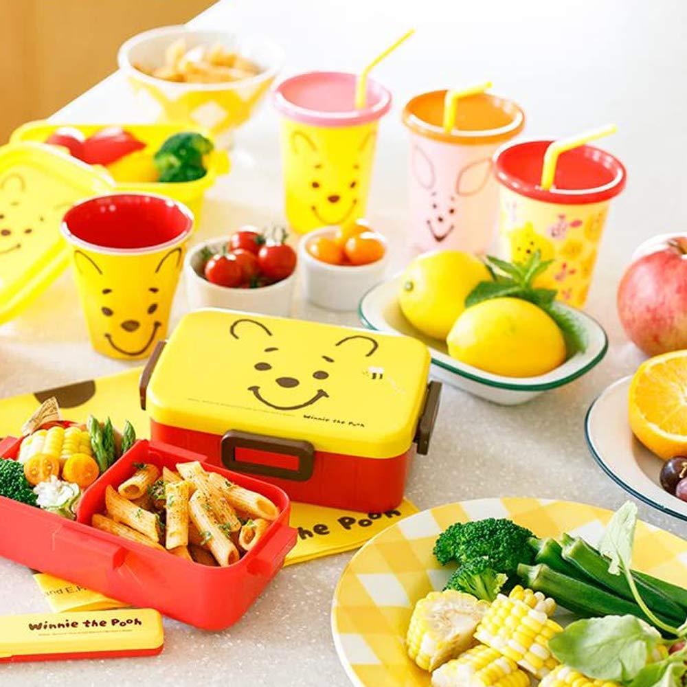 Skater Tumblers with Winnie the Pooh Disney Made In Japan Straws, 320ml, Face, Design, SIH3ST,