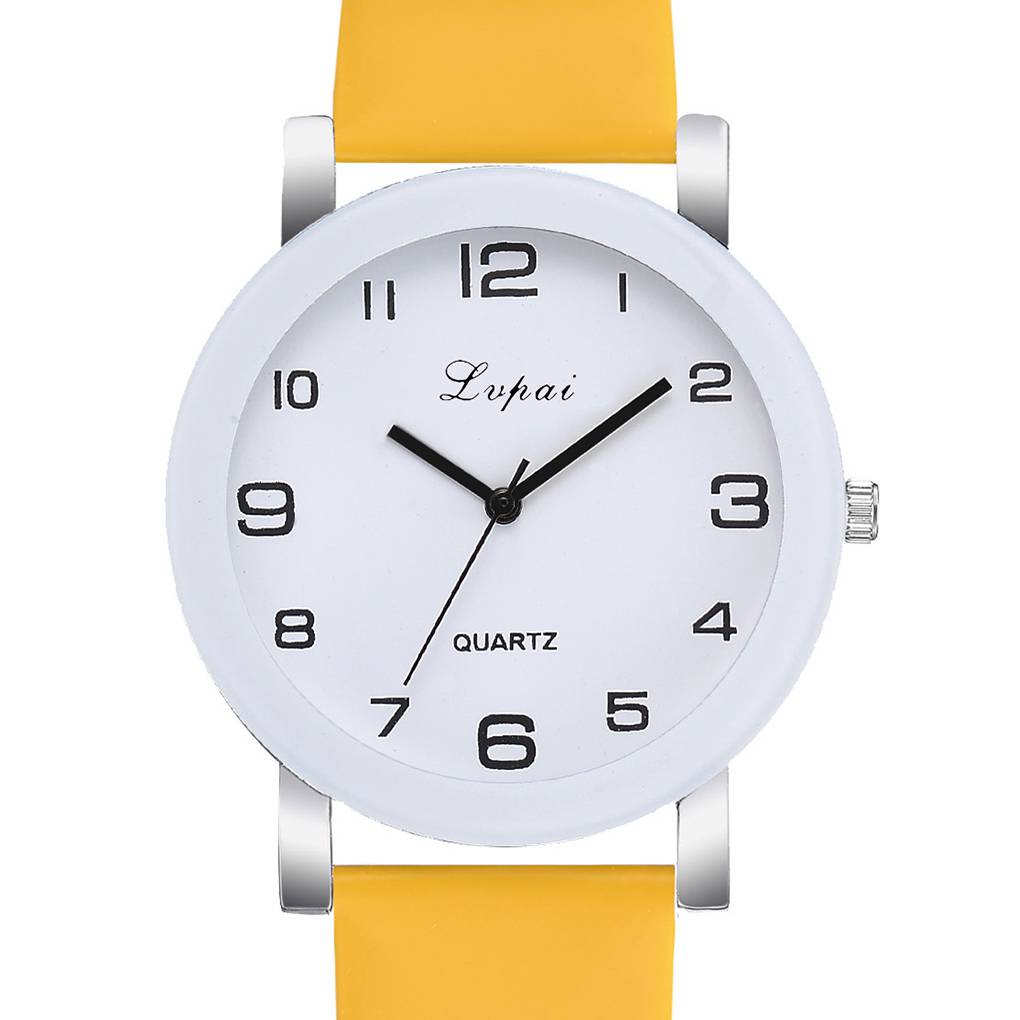 Mode Digitales Zifferblatt Damen Mädchen Uhr Armband Rund Lässig PU Leder Uhren Armbanduhr