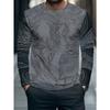 Autumn and Winter Men's Variegated 3D Printed Crew Neck Long Sleeve T-Shirt