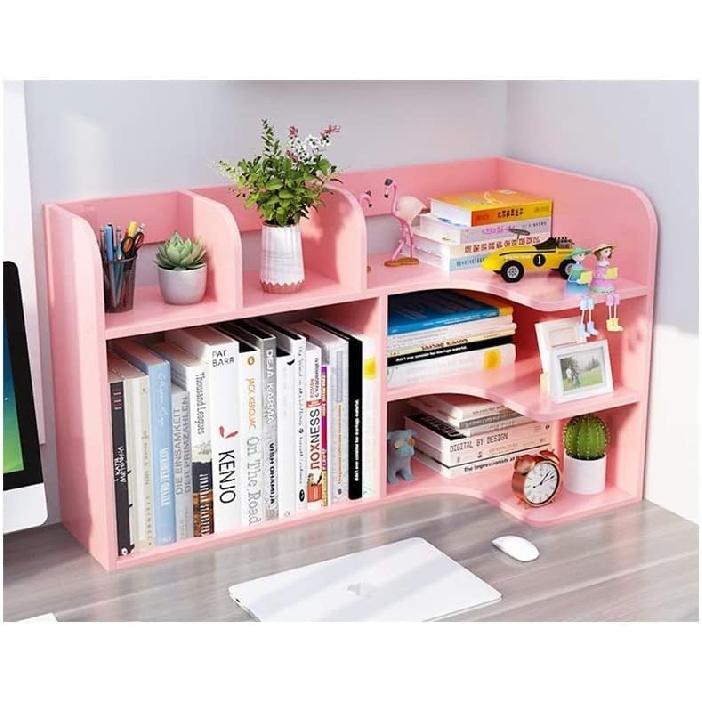 Shelves Bookshelf Organizer Desktop Bookshelf Wood Desk Organizer Office Storage Rack Free Style Display Shelf Bookcase for Tabletop Books Holder