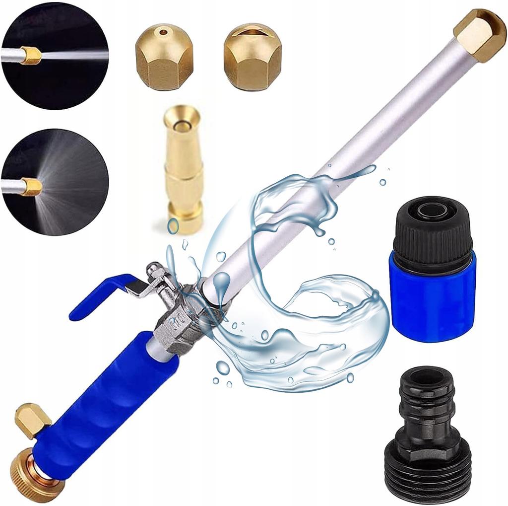 Rosfix Ciśnieniowa Lanca Do Węża Ogrodowego 3/4"" – Wysokie Ciśnienie 25 Bar | Zasięg Mycia 15 M | Gumowana Rączka I 3 Dysze