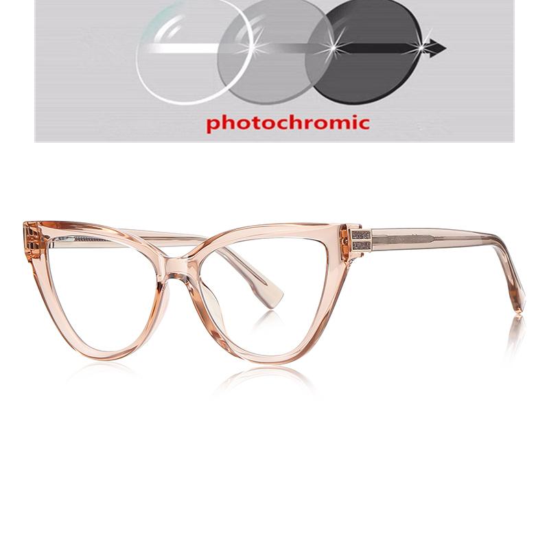 Luxury Cat'S Eye Fashion Women Myopia Glasses Big Frame  Anti-Blue Light  Prescription Eyewear -0.5 -0.75 To -6.0