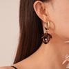 Meillard Leopard Print Acrylic Heart Geometric Earrings - Autumn Winter Retro Niche High-End Accessories for Women.