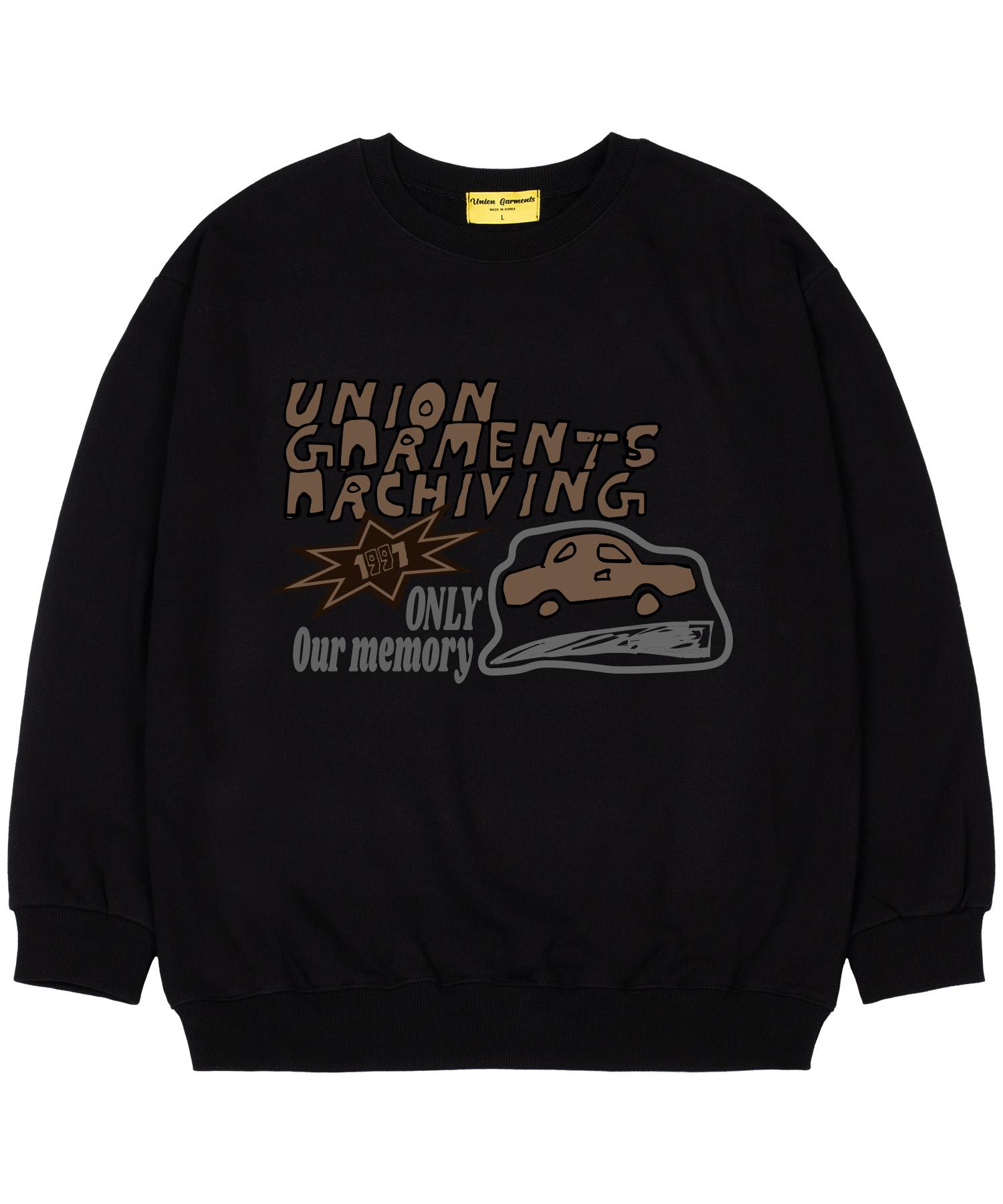 Union Garments [С флисовой подкладкой] Архивный оверсайз свитшот Черный M