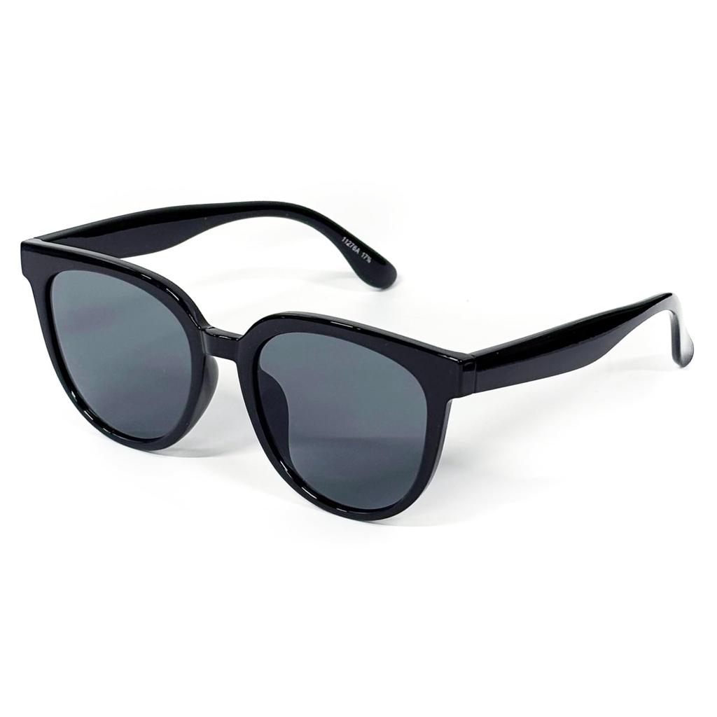 Shiny Black X Smoke Big Wellington Sunglasses for Men and UV Protection Large Colored [FashionBerry] Women, 99% (UV400), Lenses, Face-Slimming Effect,