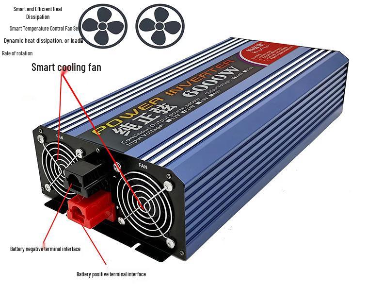 Pure Sine Wave Inverter 12V/24V/60V To 220V, 6000W