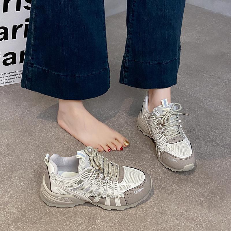 Advanced Sense of Color Matching Heightened Dad Shoes Women's 2025 Summer New Mesh Breathable Lightweight Versatile Sports and Leisure Shoes