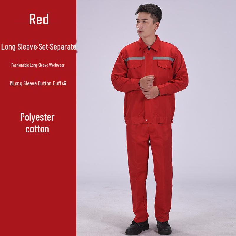 Men's Long Sleeve Workwear Set: Durable Labor Protection, Auto Repair & Site-Ready Uniform