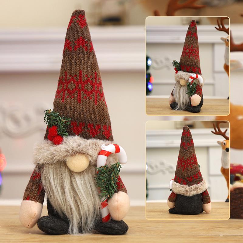 Neue Weihnachtsstrickmütze mit Kiefernzweig und Rudolph-Ornament - Festliches Partygeschenk Spielzeug