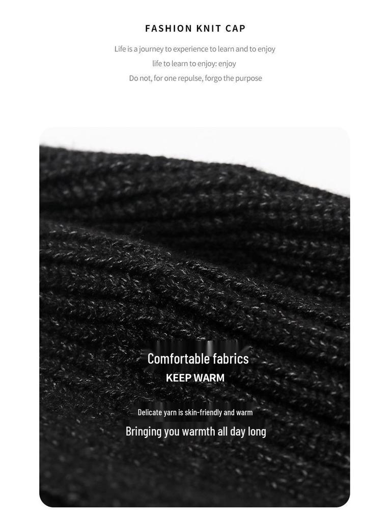 Pánská zimní pletená yuppie čepice z příze s jádrovou přízí pro venkovní lezení a lyžování