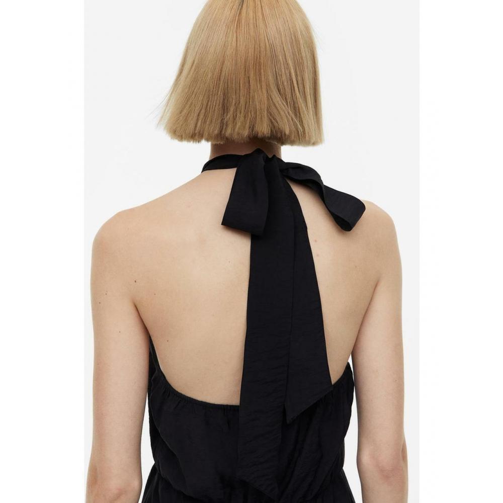 H M Draped Halterneck Dress Black 1175053002  buy the best products in the  Ayzeze online store