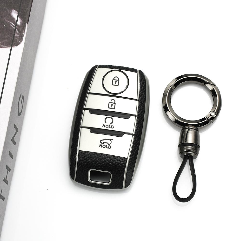 Leather Tpu Car Key Case Cover For Kia Sorento Sedona Picanto Soul Rio5 Ceed Sportage Cerato Optima K2 K3 K4 K5 Rio Shell Fob