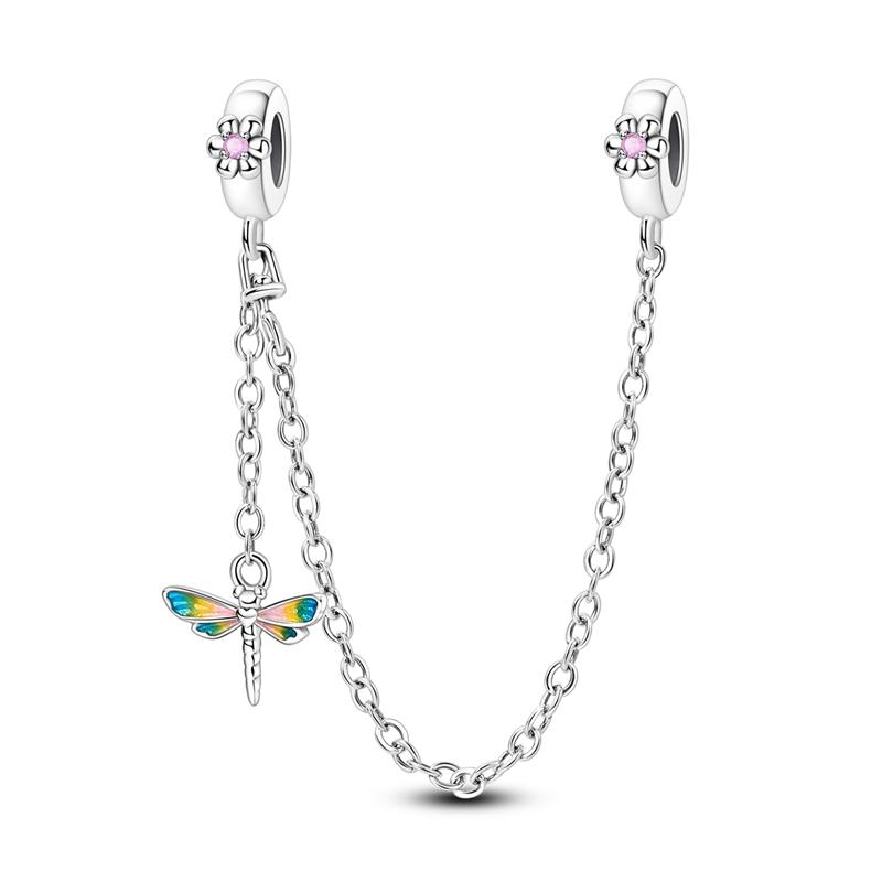 Flower Leaf Charms Bead Copper Dragonfly Dangle Pendant Fit Bangle Bracelet Necklace Diy Jewelry