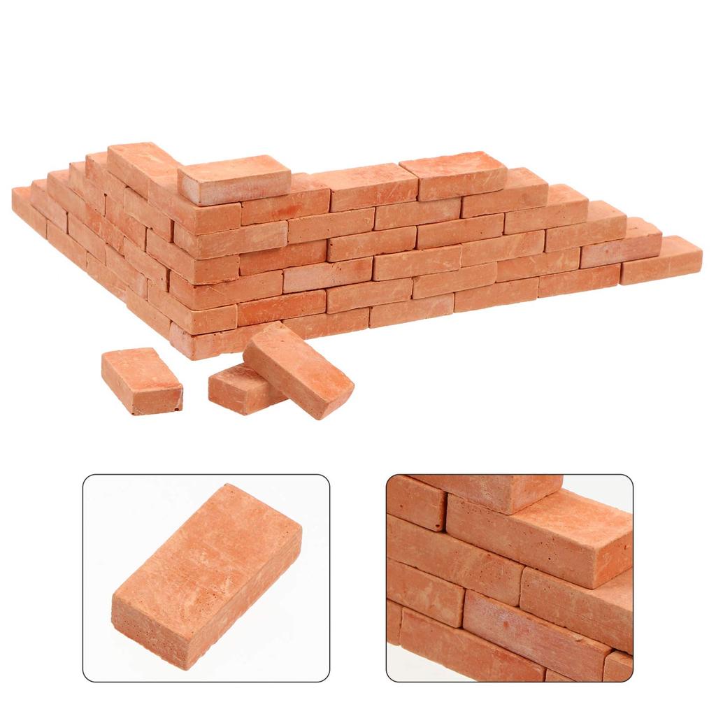 NUOLUX Miniature Brick Diorama Model Brick 50 Pieces DIY Material Realistic Railway Battlefield Scene Building Gardening Scenery Accessory Lightweight