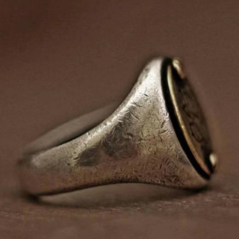 Handcrafted Adjustable Open Ring Men Women Sterling Double Layer Geometric Rivet Design Vintage Minimalist Jewelry