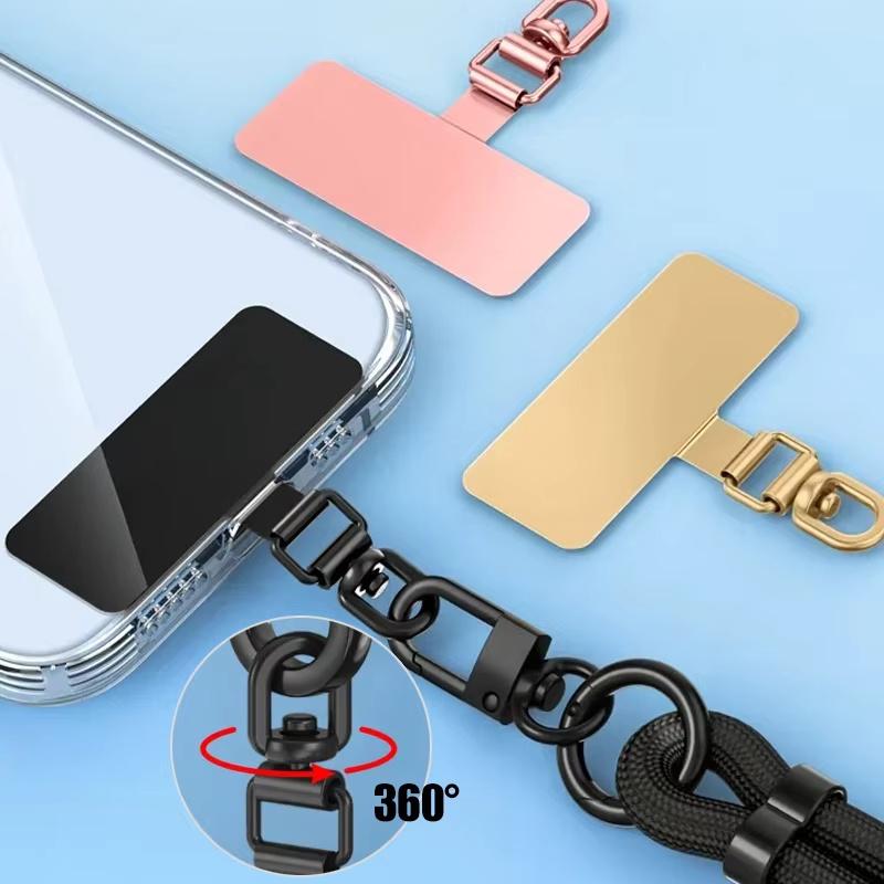 Universal 360 Degree Rotatable Stainless Steel Phone Lanyard Patch Anti-lost Metal Gasket For Cellphone Case Strap Parts Pad
