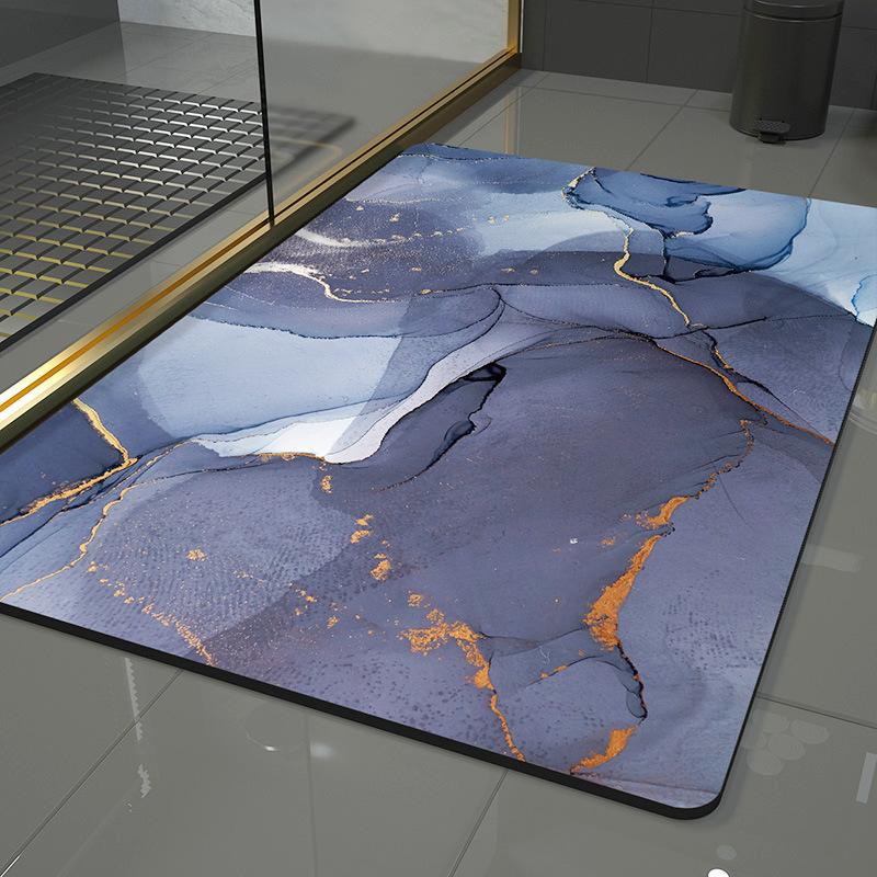 

Коврик для ванной комнаты из диатомовой грязи, противоскользящий ковер для умывальника, боковой напольный ковер для ванной, карман для двери душа, коврик из пены с эффектом памяти 60*90cm