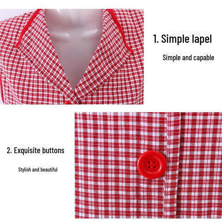 Women's Breathable Cotton Lapel Waistcoat Apron - Cute, Anti-Oil Kitchen Fashion