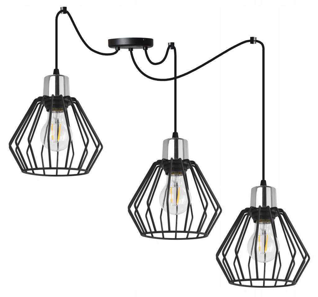 Hanging Lamp, Ceiling Chandelier, Wire Shade, Led