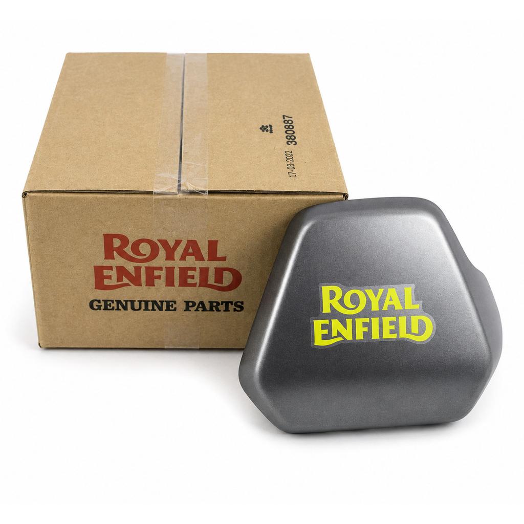Royal Enfield "Skyline Blue Scram 411 Tank Panel With Sticker Right Side"