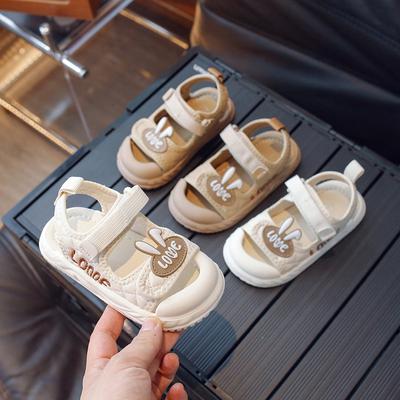 Babysandaler til barn Sommer sklisikker myk såle småbarnssko for gutter og jenter tåhette sandaler