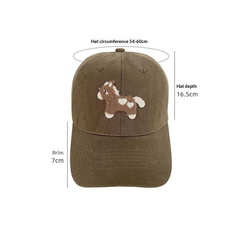 Korean Cute Pony Embroidered Baseball Cap Fashion Versatile Baseball Cap For Women Men