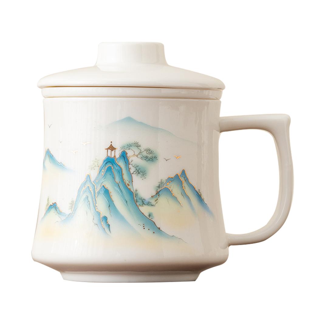 Creative new personal teacup, household tea separation office cup, Chinese style with lid, one person drinking tea cup