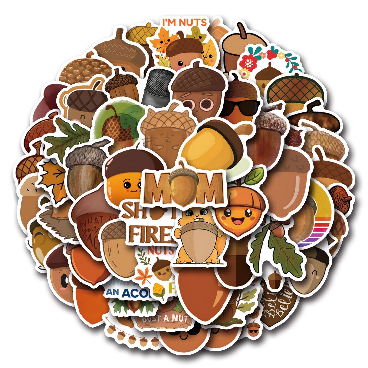 

55 New Models Acorn Graffiti Stickers Decorative Skateboard Mobile Phone Waterproof Stickers