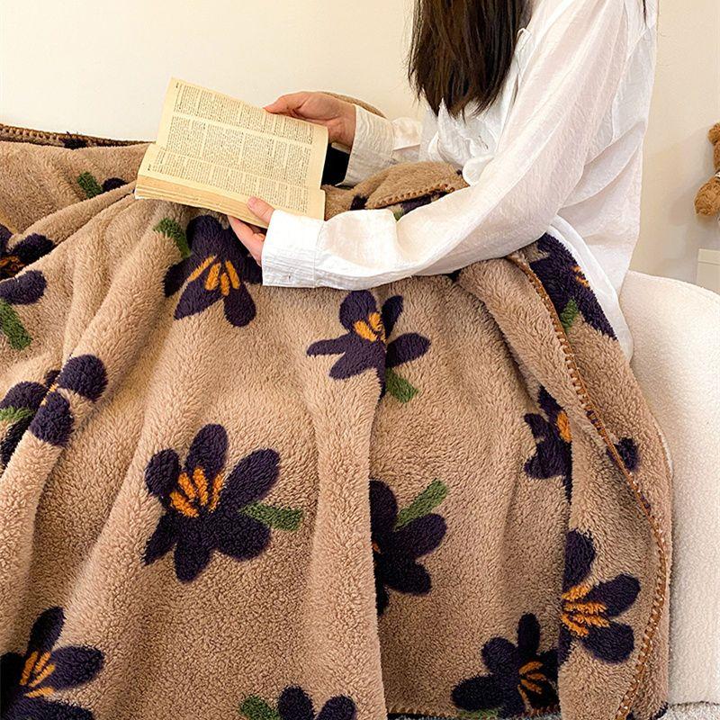 Zesílený jednolůžkový přehoz z korálového fleecu - Kancelářská deka na zdřímnutí & Přehoz na pohovku