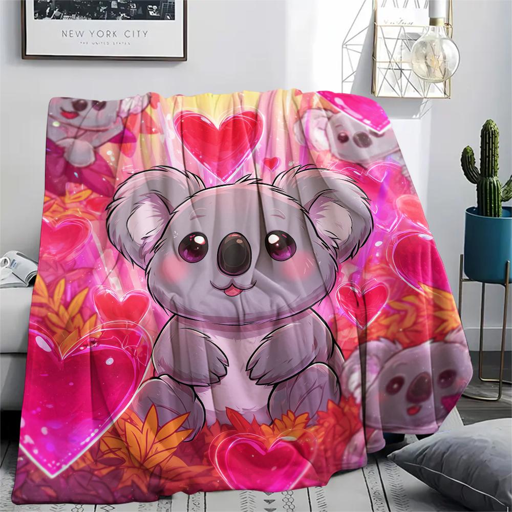 

Pink Koala,pattern Flannel Blanket, High quality Comfortable for All Seasons, Home Decor, Warmth and Comfort, Perfect for Gifts. 80cm x 120cm