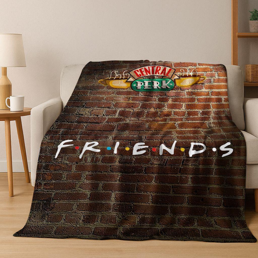 Classic Friends Central Perk TV Flannel Blanket,Cozy Soft Throw Blanket for Home Bedroom Bed Sofa Picnic Office Cover Gift Kid