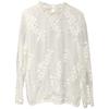 Stylish Double-Layer Embroidered Faux Silk Women's Blouse with Ruffle Trim - Q Goods!