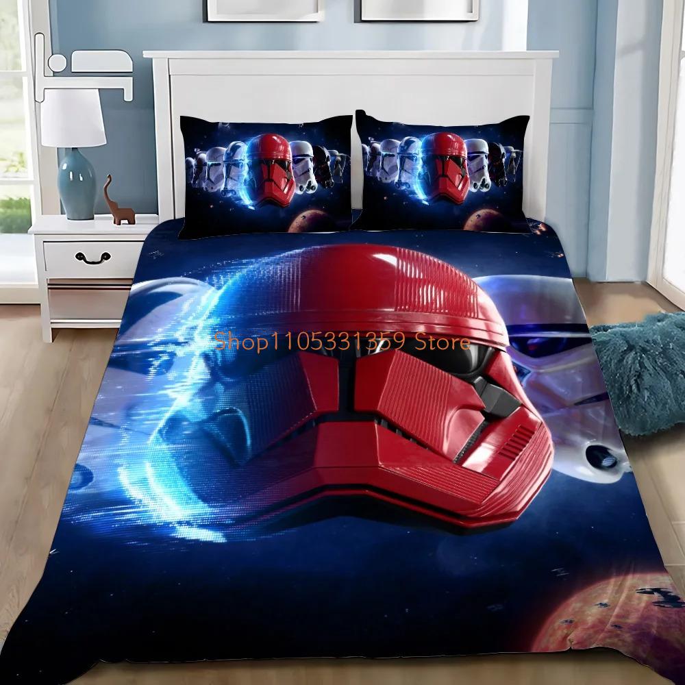 Cartoon W-Wars S-Stars Bedding Set For Children And Adults,3D Printing Duvet Cover Pillowcase Queen King Quilt Cover Suitable