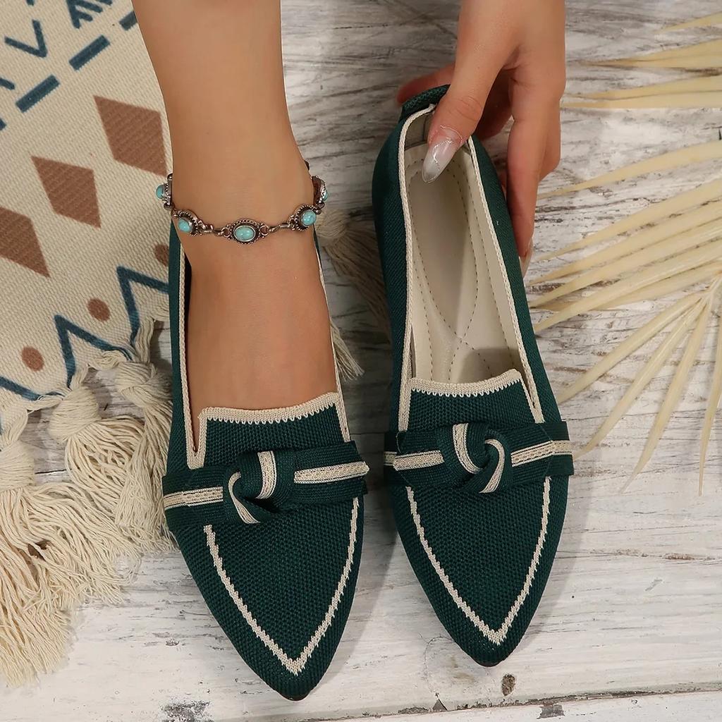 Fashion Women's Shoes Loafers Ballet Flats Pointed Toe Barefoot Slip-on Casual Low Heel Luxury Brand Woman Shoe New in Butterfly Female