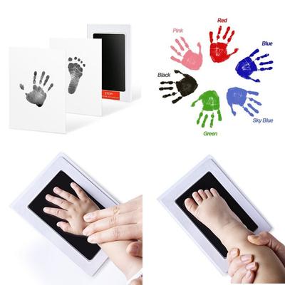 Yenidoğan Bebek DIY El Ve Ayak Izi Kiti Mürekkep Pedleri Fotoğraf Çerçevesi El Izi Bebekler Hatıra Aksesuarları Güvenli Temiz Bebek Duş Hediye