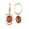 French Vintage Crystal Drop Earrings for Women Luxury Jewelry Temperament Metal Earring Asymmetric Design Gifts