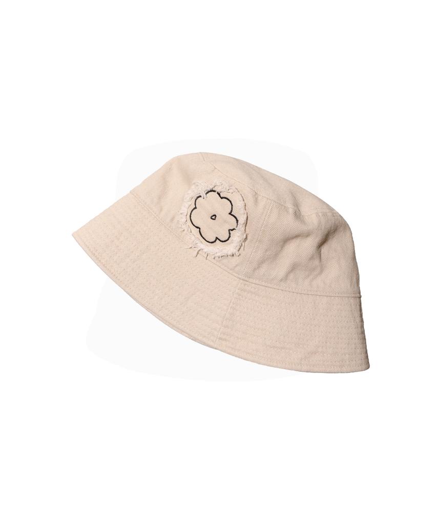 Elkebeullum Flower Patch Cotton Beige Bucket Hat