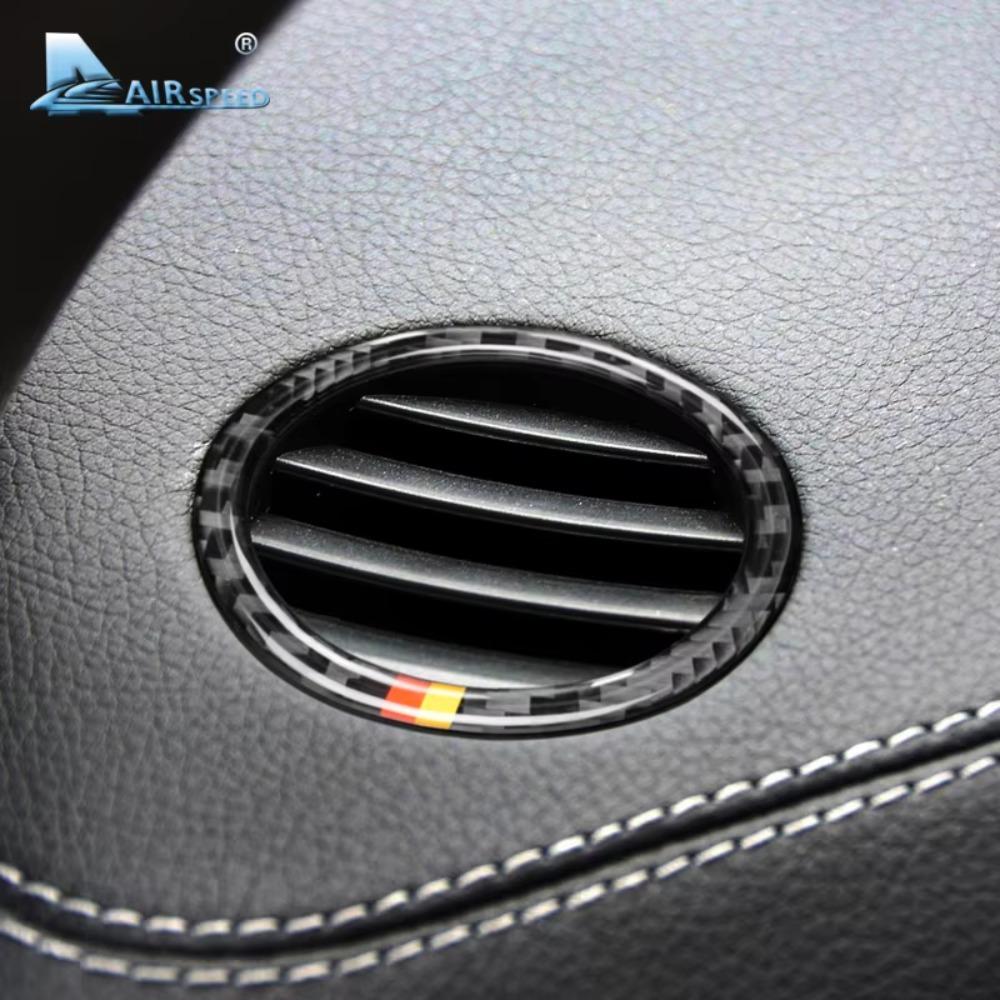 Accessories Carbon Fiber For Mercedes Benz GLS ML GLE GL Car Air Conditioning Outlet Vent Trim Stickers Car Styling Accs