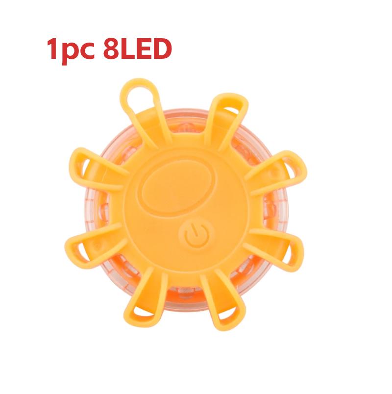 

1/2 шт. 8 светодиодных аварийных стробоскопических огней для автомобиля, дисковые факелы, аварийный маячок безопасности с магнитом, дорожный предупреждающий мигающий аксессуар для пикапа