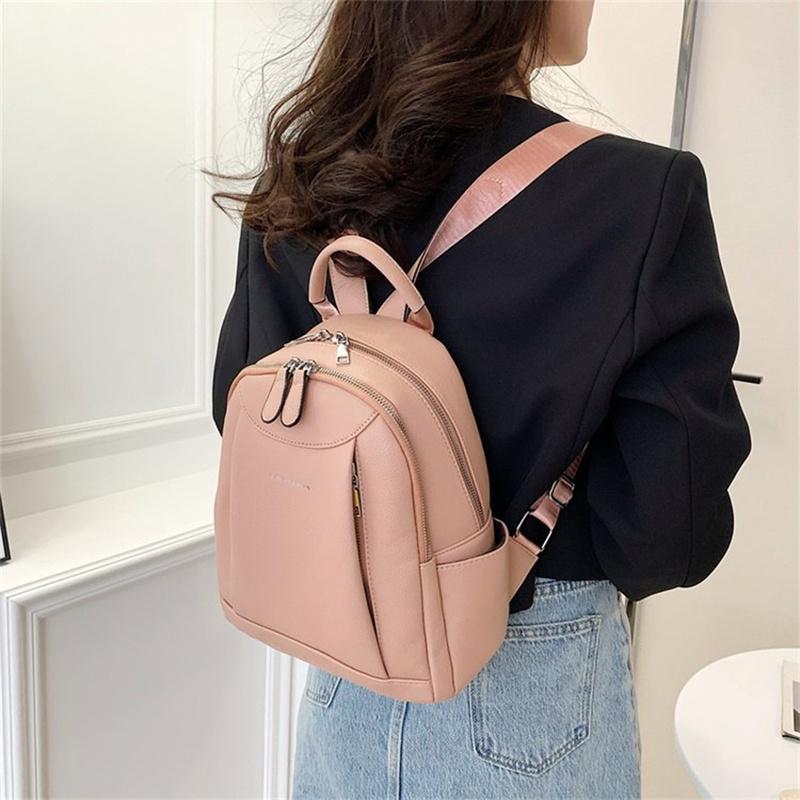 IELGY Women's All-match Korean Style Fashion Large-capacity Casual Lychee Pattern Backpack