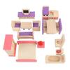 Wooden Simulation Toy Solid Wood Children Play House Small Furniture Toy Set for Children
