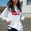 Levis Letter Logo Printed Hoodie Women hoodies White 35946-0100