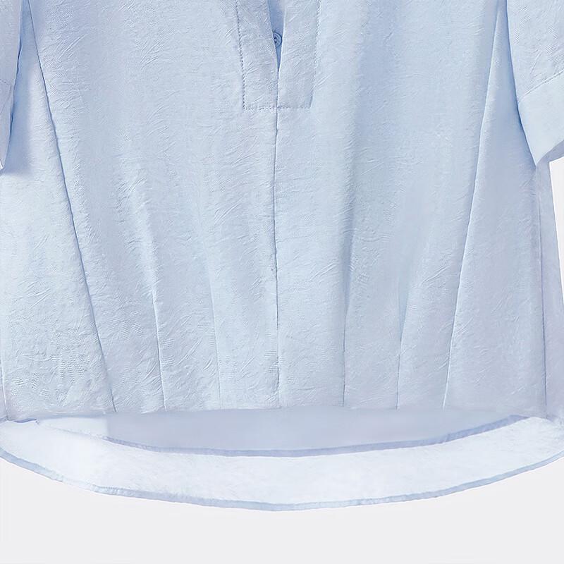Women's Faux Two-Piece Spliced Lapel Short-Sleeve Shirt
