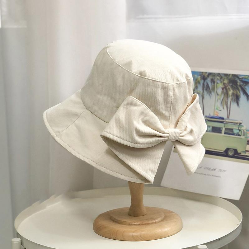 Women's Bucket Hats Bow Fashionable Cute Sweet Kawaii Summer Vacation Travel Big Brim Sunshade Sun Protection Hats For Girl
