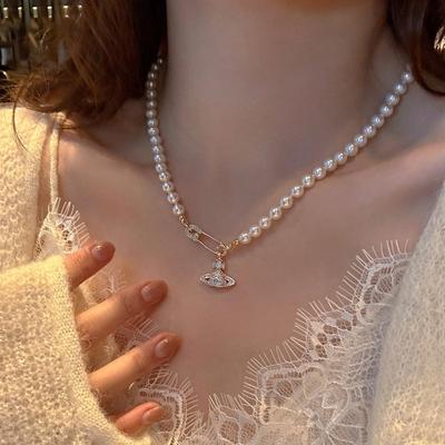 Saturn Pendant, Shi Jia Pearl Necklace Accessory, Women's Summer Fashion Collar Chain Neck Chain