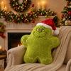Christmas Green Monster Plush Pillow Festive Home Decor Sofa Bedroom